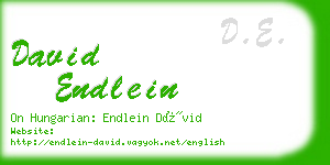 david endlein business card